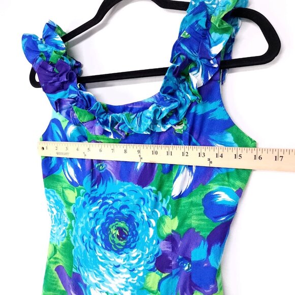 Vintage Sun Fashions of Hawaii Honolulu Dress Small Vibrant Floral Printed - Picture 7 of 12